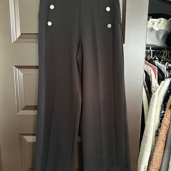 BLACKK ZARA SAILOR STYLE WIDE LEG TROUSERS S - Picture 2 of 6